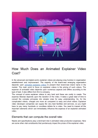 How Much Does an Animated Explainer Video Cost