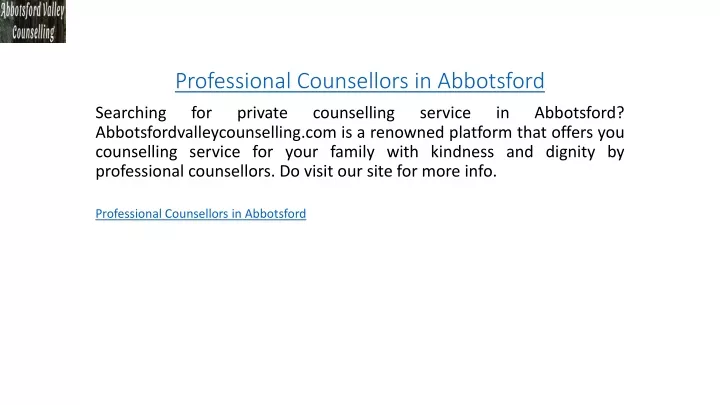 professional counsellors in abbotsford