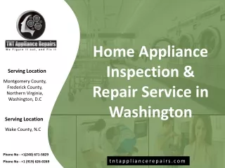 Home Appliance Inspection & Repair Service in Washington