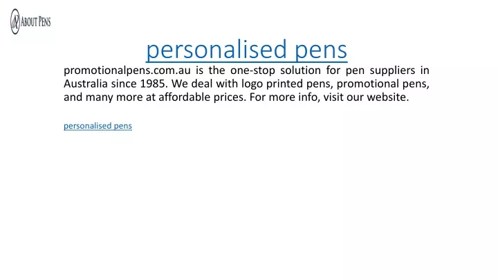 personalised pens