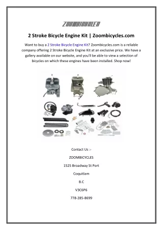 2 Stroke Bicycle Engine Kit | Zoombicycles.com