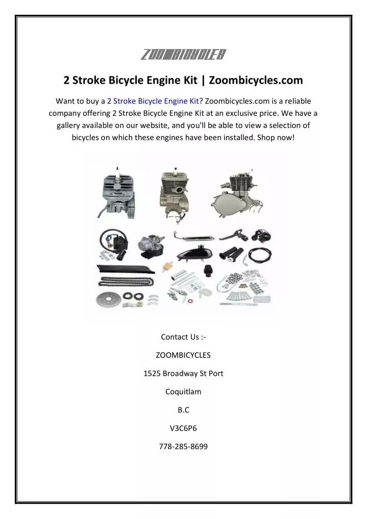 2 stroke bicycle engine kit zoombicycles com