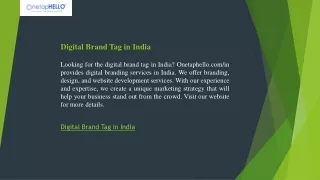 Digital Business Contact Tag in India  Onetaphello.com in