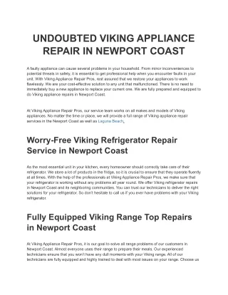UNDOUBTED VIKING APPLIANCE REPAIR IN NEWPORT COAST