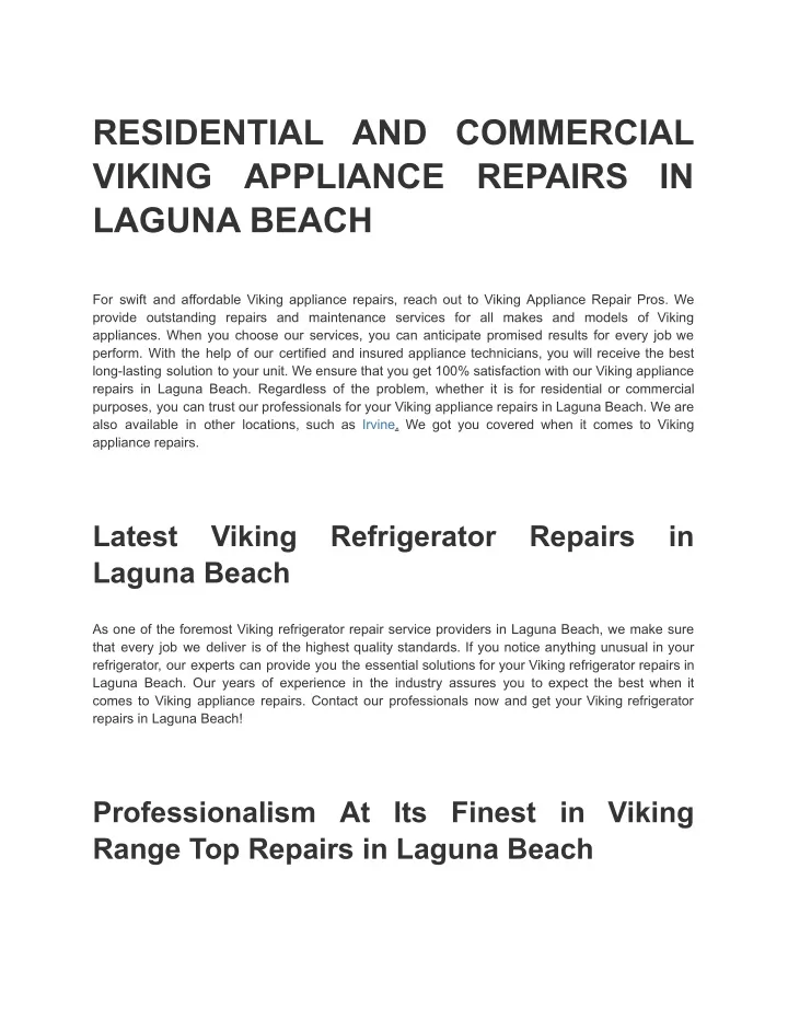 residential and commercial viking appliance