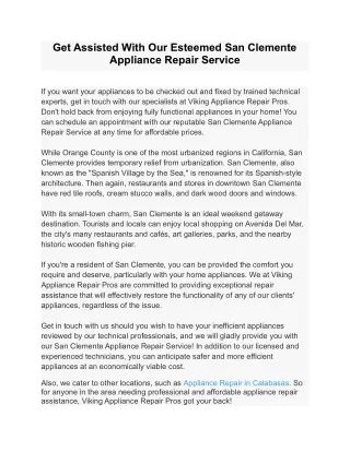 Experience the Exceptional San Clemente Appliance Repair Service