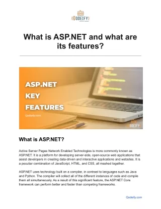 What is ASP.NET and what are its features