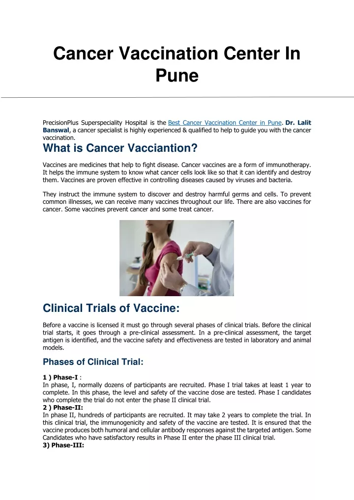 cancer vaccination center in pune