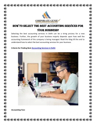 How To Select The Best Accounting Services For Your Business