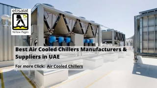 Best Air Cooled Chillers Manufacturers & Suppliers in UAE