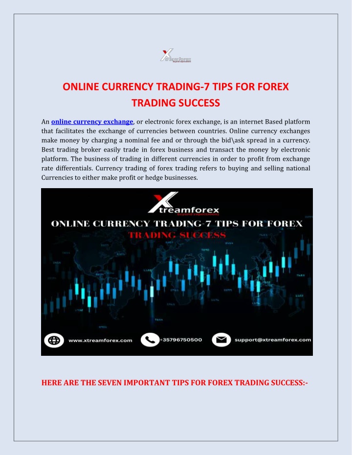 online currency trading 7 tips for forex trading
