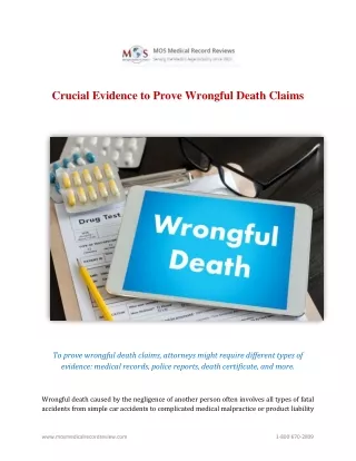 Crucial Evidence to Prove Wrongful Death Claims