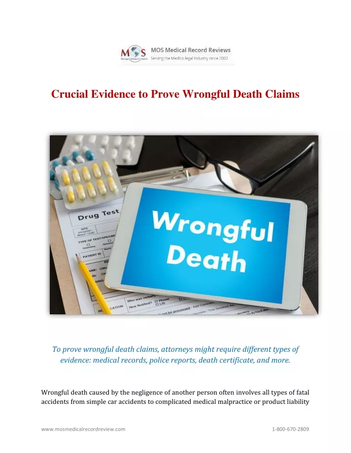 crucial evidence to prove wrongful death claims