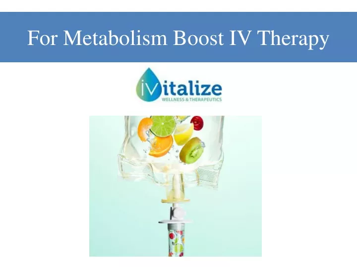 for metabolism boost iv therapy