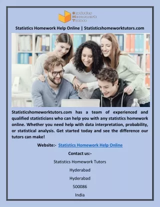 Statistics Homework Help Online | Statisticshomeworktutors.com