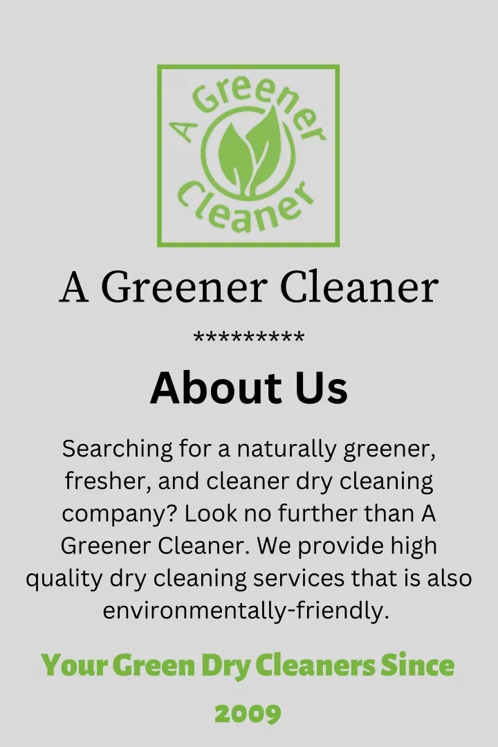 a greener cleaner about us