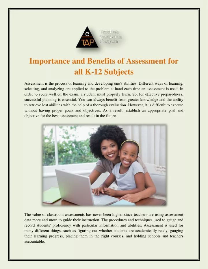 importance and benefits of assessment