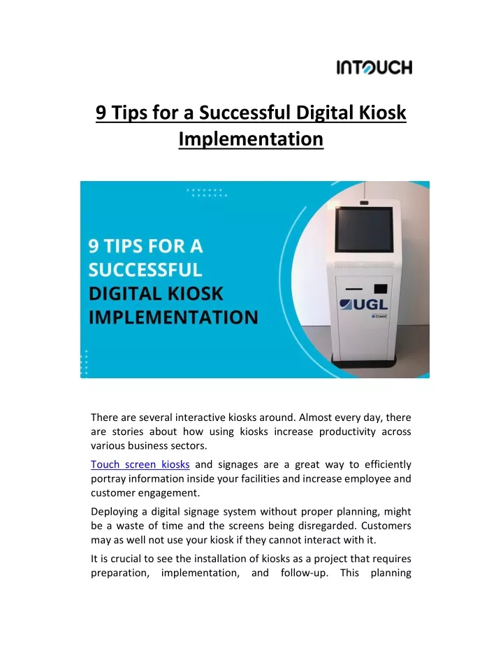 9 tips for a successful digital kiosk