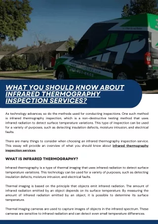 Infrared Thermography Inspection Services