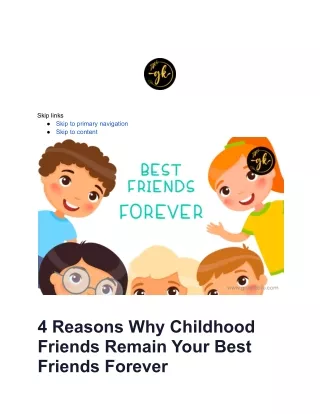 4 Reasons Why Childhood Friends Remain Your Best Friends Forever