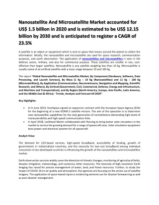 nanosatellite and microsatellite market accounted