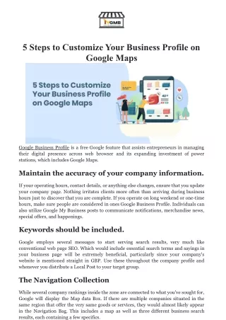 5 Steps to Customize Your Business Profile on Google Maps - GMB Thavertech