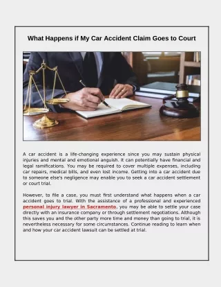 What Happens if My Car Accident Claim Goes to Court