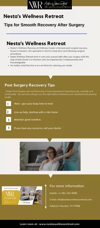 Tips for Smooth Recovery After Surgery - Nesta's Wellness Retreat