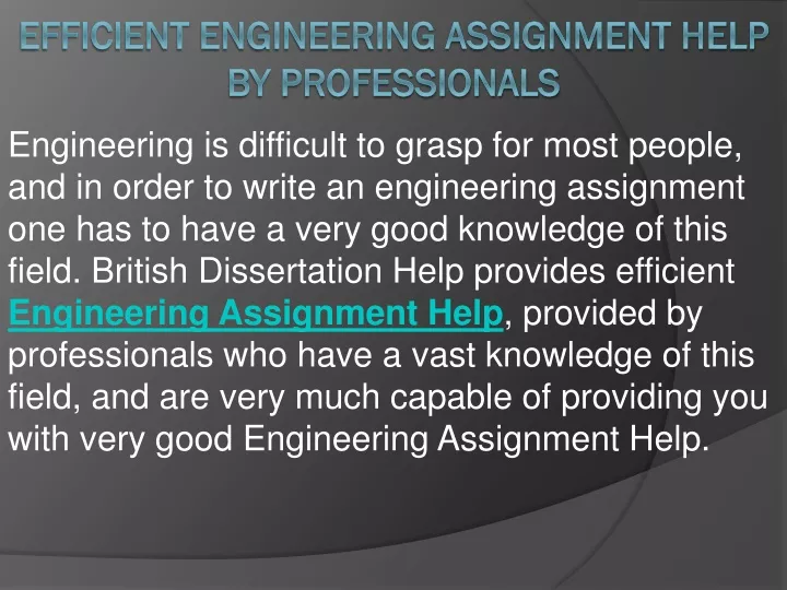 efficient engineering assignment help by professionals
