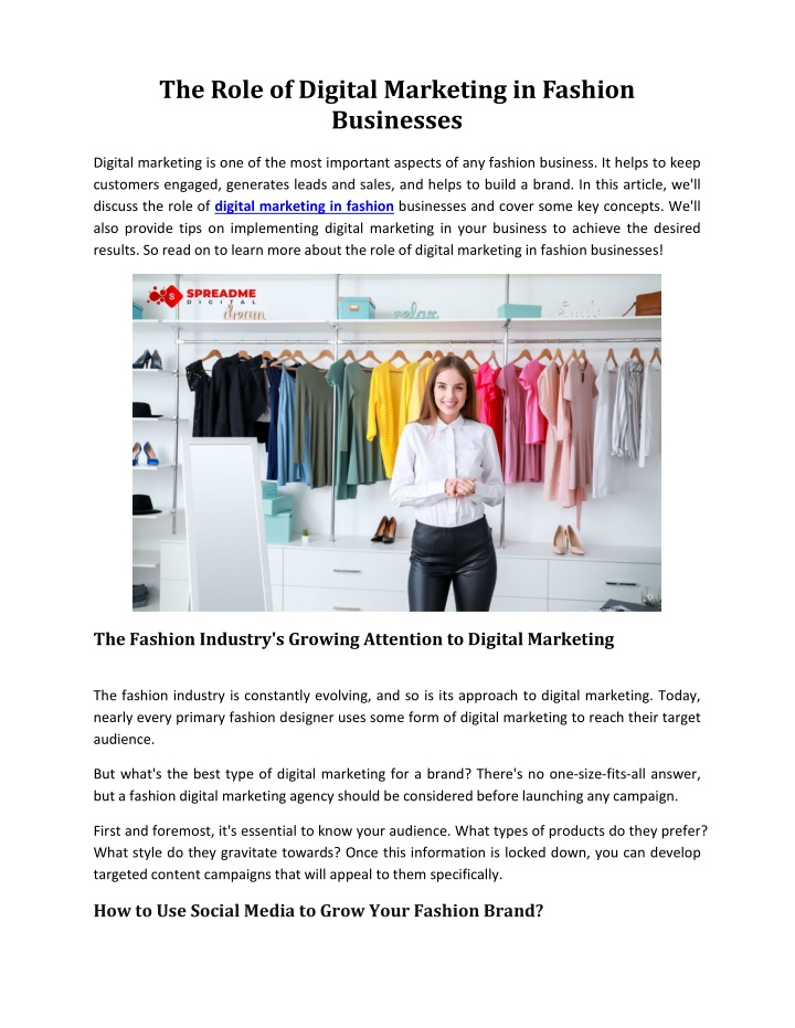 the role of digital marketing in fashion