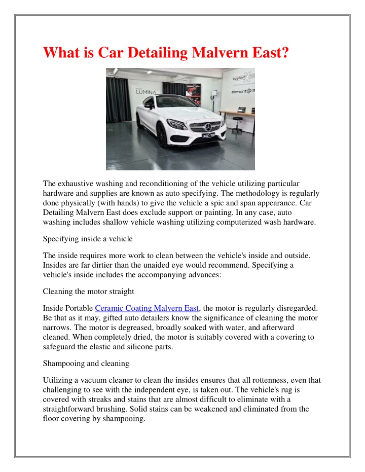 what is car detailing malvern east