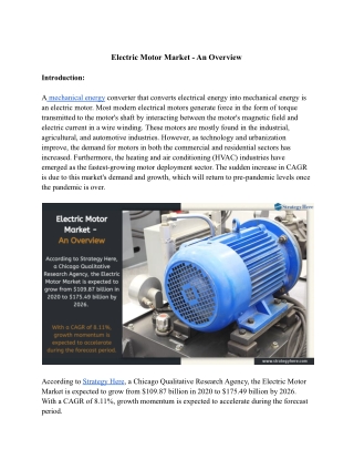 electric motor market an overview