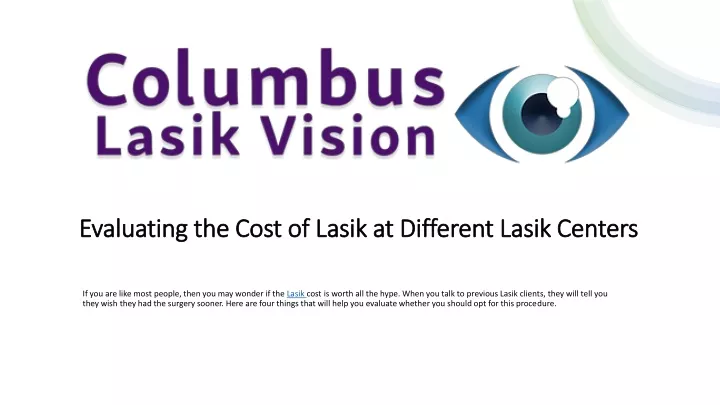 evaluating the cost of lasik at different lasik centers