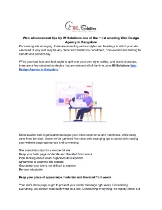 Web advancement tips by IM Solutions one of the most amazing Web Design Agency in Bangalore