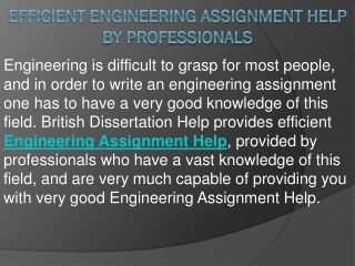 efficient engineering assignment help by professionals