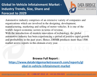 Global In-vehicle Infotainment Market Industry Trends, Size, Share, Growth Analy