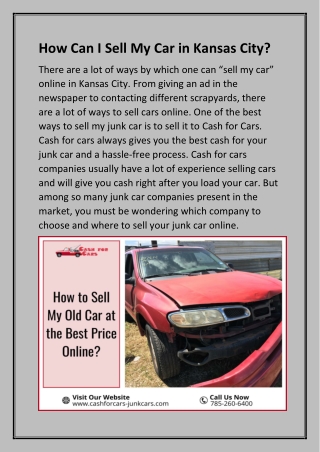 How Can I Sell My Car in Kansas City