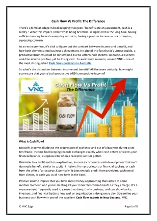 cash flow vs profit the difference