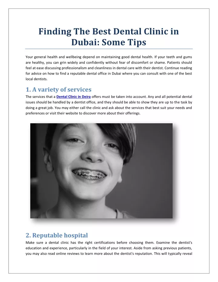 finding the best dental clinic in dubai some tips