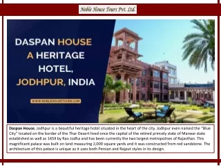 Daspan House – A Heritage Hotel, Jodhpur, India