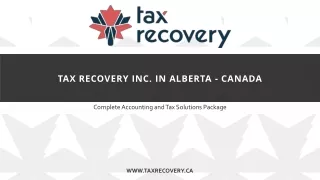 Tax Recovery Inc. in Alberta - Canada