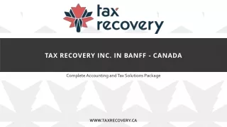 Tax Recovery Inc. in Banff - Canada