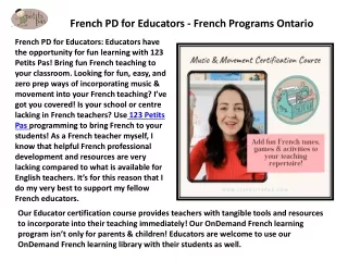 French Language Learning Classes - Pre School French Classes