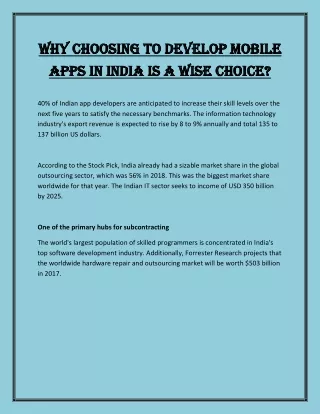 why choosing to develop mobile why choosing