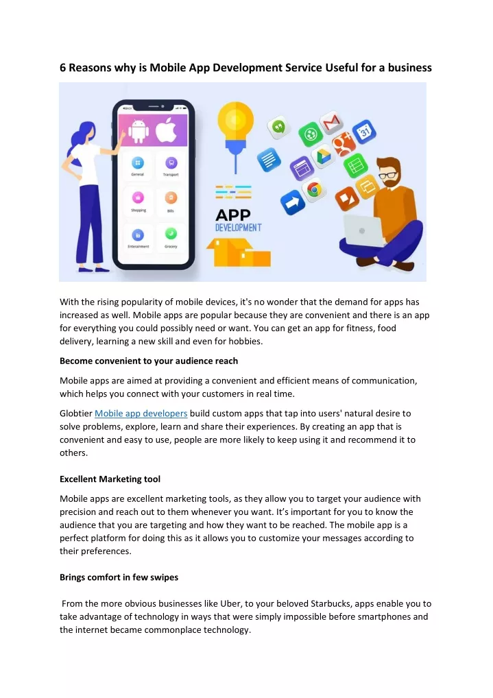 6 reasons why is mobile app development service