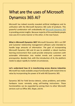 what are the uses of microsoft what are the uses