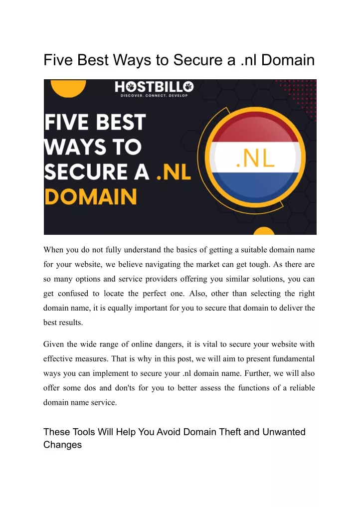 five best ways to secure a nl domain