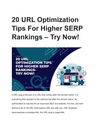 20 URL Optimization Tips For Higher SERP Rankings