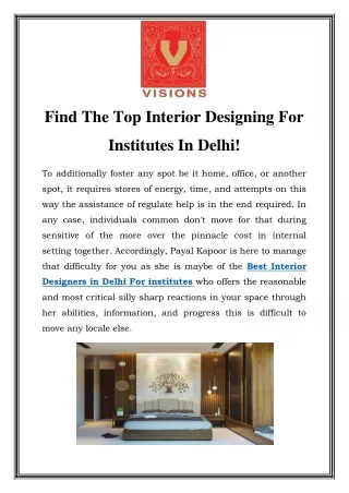 Best Interior Designers in Delhi For institutes  Call-9811047332