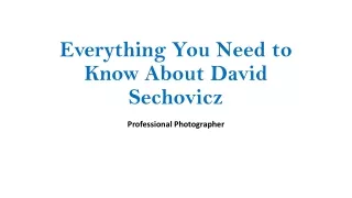 Everything You Need to Know About David Sechovicz | Professional Photographer